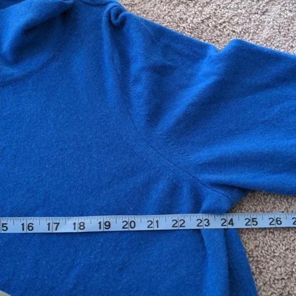 Pure Collection Cashmere Royal Blue Rollover Turtle neck with roll sleeve sz 20 - Picture 10 of 12
